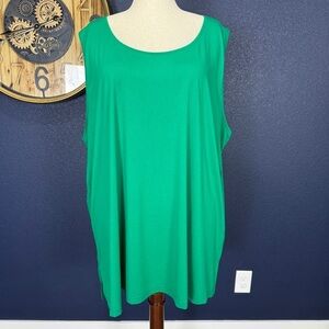 Ulla Popken Vibrant Green Tank Top Tunic Plus Size 28/30
